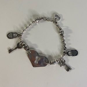 Tra-la-ra Bracelet Silver color with key, locks and heart charms